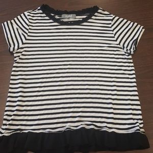 Striped T-Shirt with ruffle